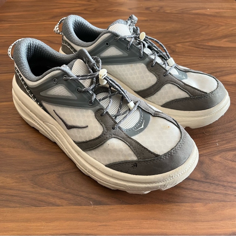 Hoka One One Bondi B3LS Unisex US W11.5 M10.5 Cosmic Gray White Low Sneaker Shoe